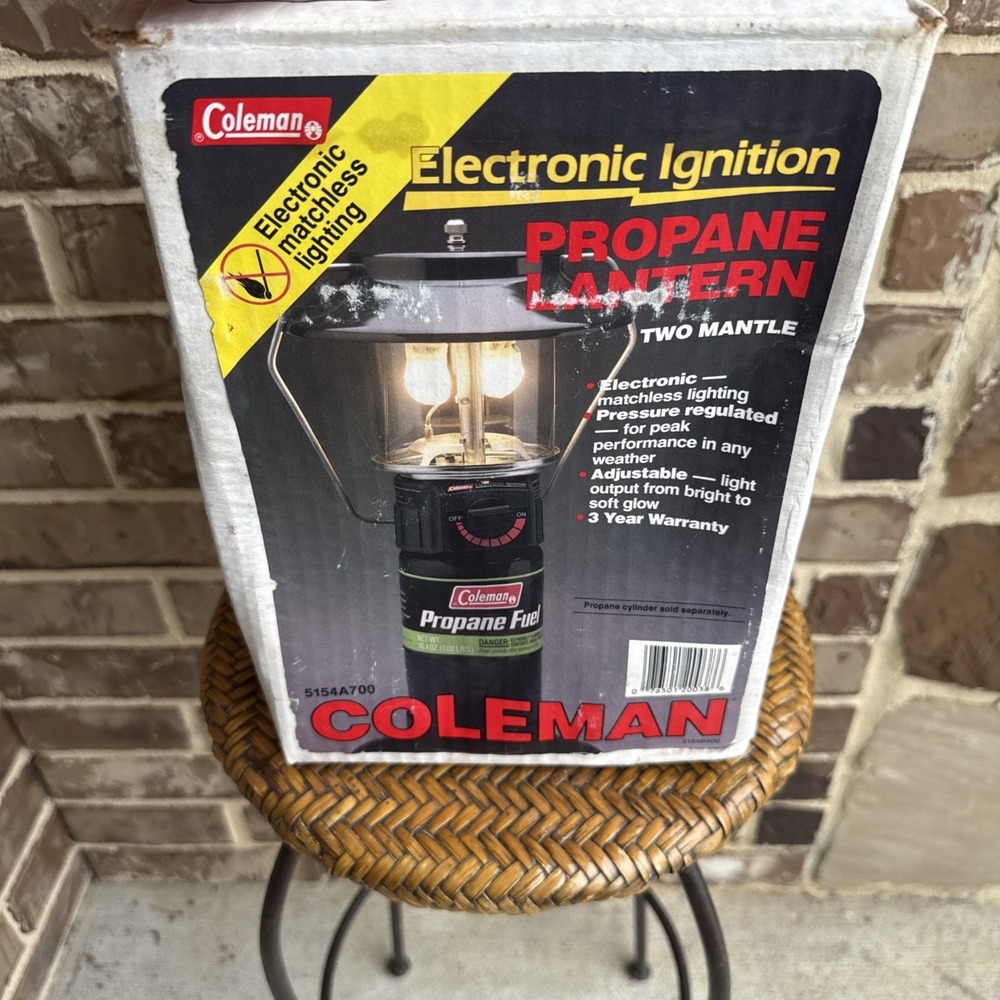 Vintage Coleman Lantern Electronic Ignition Propane Camping Model 5154A700